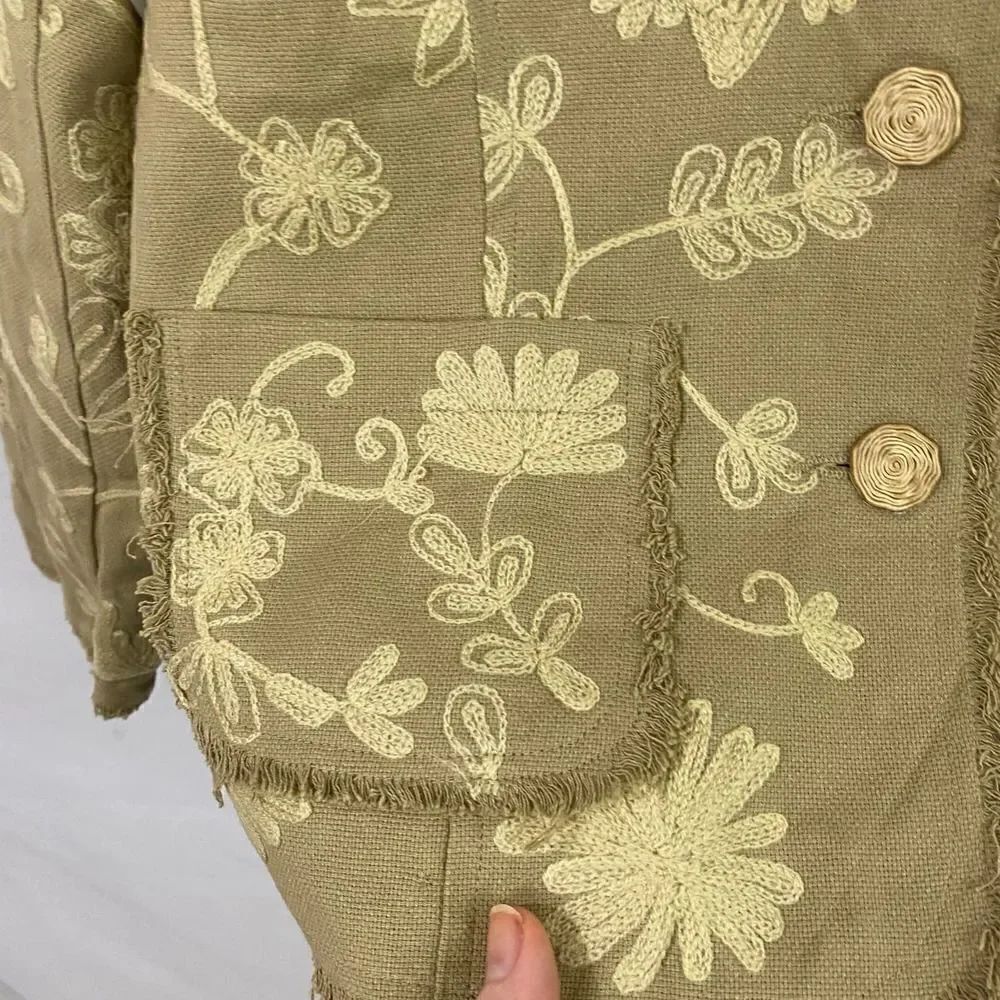 Oleg Cassini Collection Embroidered Jacket Size 8 Petite - Picture 5 of 6